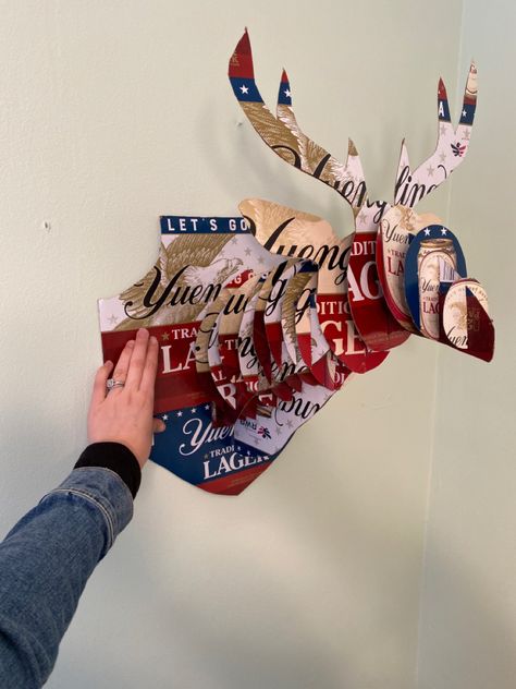 Old beer boxes recycled #recycledmaterials #recycle #recyclediy #deerhead #deerhunting #diyhomedecor #diyideas #recycling #diy #yuengling Beer Box Deer Head Diy, Beer Box Crafts, Beer Deer, Beer Box, Recycle Box, Diy Recycle, Deer Head, Recycled Materials, Deer