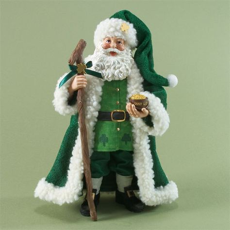 Irish Santa, Irish Christmas, Green Santa, Kris Kringle, Santa Figurines, Santa Helper, Irish Heritage, Irish Celtic, Santa Clause