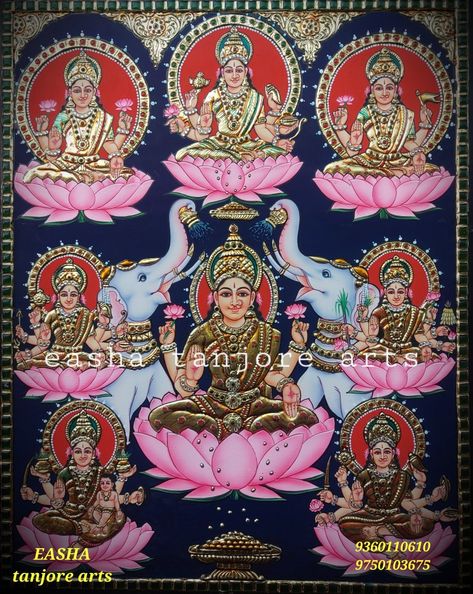 Ashtalakshmi Painting, Tanjore Art, Goddess Face, God Venkateswara Images Hd Wallpaper, God Pics, Indian Traditional Paintings, Tanjore Paintings, Painting Board, Indian Art Gallery