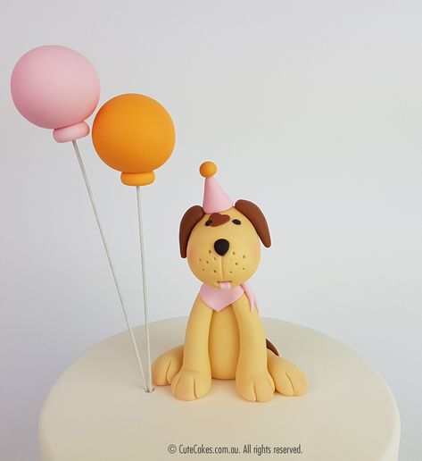 Dog Themed Cake, Whale Birthday Cake, Puppy Birthday Cakes, Fondant Dog, Ballerina Cake Topper, Paw Party, Sloth Birthday, Flamingo Birthday Party, Animal Cake