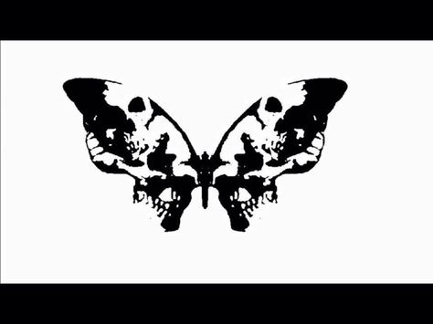 Imagen Rorschach Test Tattoo, Rorschach Butterfly, Ink Blot Tattoo, Rorschach Tattoo, Inkblot Tattoo, Skull Butterfly Tattoo, Negative Space Tattoo, Negative Space Art, Rorschach Inkblot