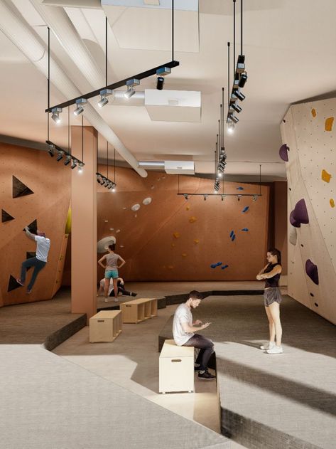 RENDERING l BOULDERING GYM DESIGN l SINGAPORE BOULDER PLANET l ALTLINE STUDIO ARCHITECTURE AND CLIMBING WALLS DESIGN Boulder Climbing, Gym Architecture, Urban Spaces Design, Bouldering Gym, Rock Climbing Gym, Walls Design, Bouldering Wall, Climbing Walls, Studio Architecture