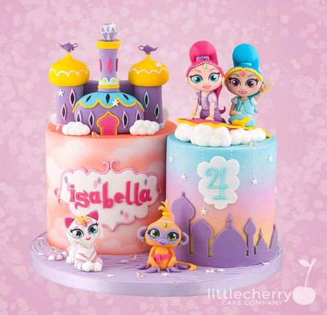 Shimmer And Shine Cake, Geek Wedding Cake, Birthday Cake Designs, Cake International, Ballerina Cakes, Geek Wedding, Cherry Cake, Shimmer Shine, Character Cakes