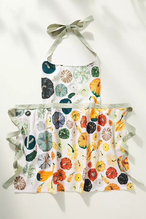 The Halloween Shop | AnthroLiving Anthropologie Apron, Anthropologie Kitchen, Pumpkin Dishes, Anthropologie Home, Wooden Pumpkins, Hello Pumpkin, Blue Pumpkins, Glass Mushrooms, Summer Bedding