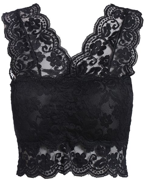 Shop Black V Neck Sheer Lace Tank Top online. SheIn offers Black V Neck Sheer Lace Tank Top & more to fit your fashionable needs. Crop Top Tank Tops, Tank Tops Black, Spaghetti Strap Shirt, V Neck Shirts, Shirts Crop, Black Cami Top, Black Crop Top Tank, Black Cropped Tank, Black Cami