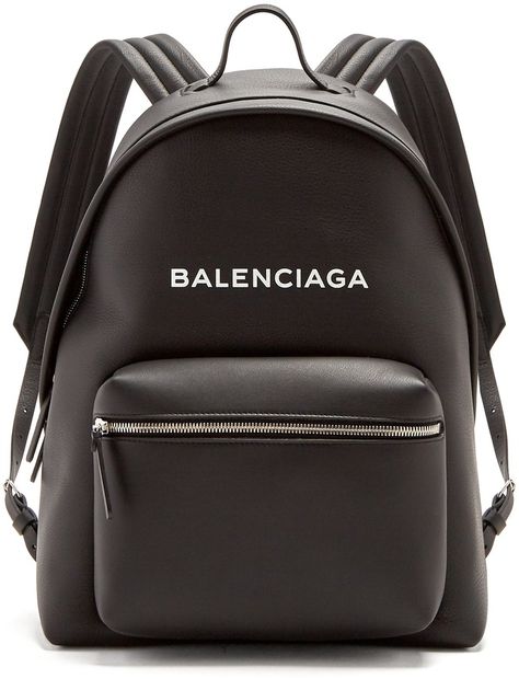 BALENCIAGA Everyday logo-print leather backpack Womens Bags | Handbags     #handbags #backpacks #balenciaga Tas Louis Vuitton, White Leather Backpack, Tas Lv, Backpacks Black, Rucksack Bags, Black And White Bags, Balenciaga Backpack, White Backpack, Leather Rucksack