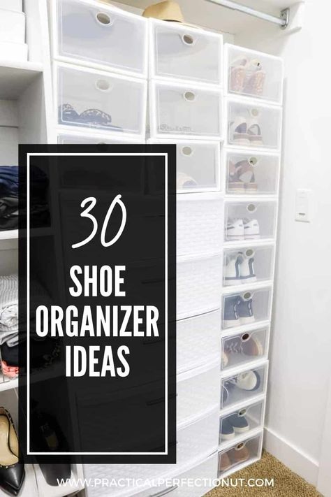 shoe organizer ideas Shoes Organizer Ideas Closet, Shoes Organizer Ideas, Shoe Organizer Ideas, Shoe Tidy, Shoes Organizer, Shoe Organiser, Space Saving Hacks, Closet Hacks, Organizer Ideas