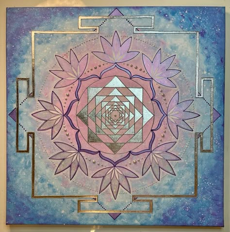 Sacred Geometry Painting, Shree Chakra, Yantra Art, Yantra Mandala, Healing Circle, Arte Yoga, Tantra Art, Sacred Geometry Patterns, Shri Yantra