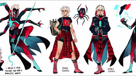 PricklyAlpaca on Youtube (Spidersona) Spiderverse Oc Female, Spidersona Reference Sheet, Spidersona Ideas Female, Peacock Spidersona, Vampire Spidersona, Chinese Spidersona, Plus Size Spidersona, Spidersona Ref Sheet, How To Make A Spidersona