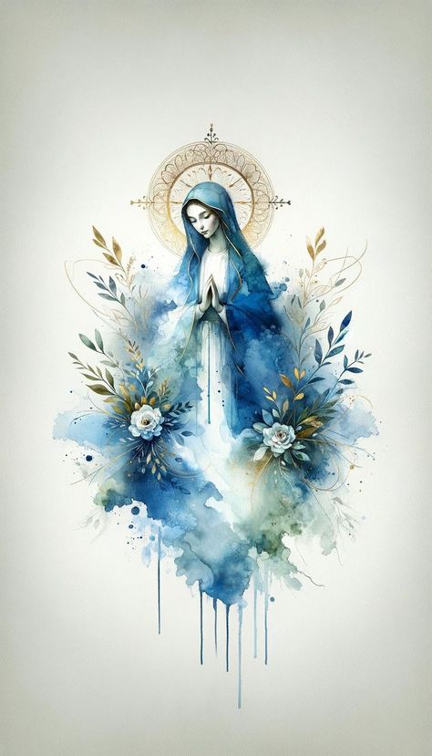 Catholic Artwork, Catholic Wallpaper, Virgin Mary Art, Jesus Drawings, Images Of Mary, Jesus And Mary Pictures, Pictures Of Jesus Christ, Blessed Mother Mary, Celestial Art