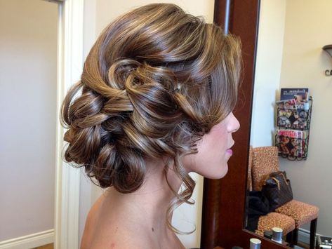 Up do , bridal updo ,half up , bridesmaids hair updo | HAIRRRRR ... Curly Upstyles, Updo Wedding Hair, Side Swept Updo, Updo Wedding, Side Swept, Fancy Hairstyles, Formal Hairstyles, Wedding Hair And Makeup, Great Hair