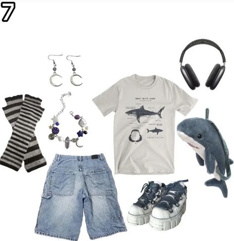 Aquarium Outfit Ideas, Aquarium Outfit, Shark Clothes, Boys Aesthetic Outfits, Ocean Outfits, Nerd Outfits, Silly Clothes, Simple Casual Outfits, Funky Outfits