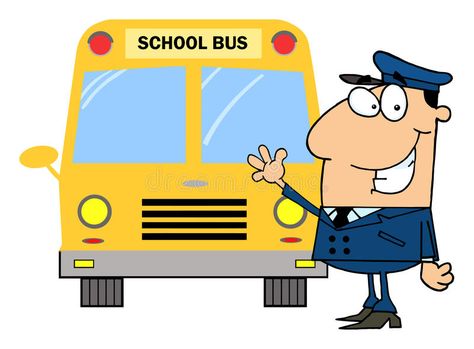 Snow School, Bus Conductor, Cartoon School Bus, Bus Illustration, Love Your Neighbour, School Bus Driver, Bus Driver, Stock Photography Free, School Bus