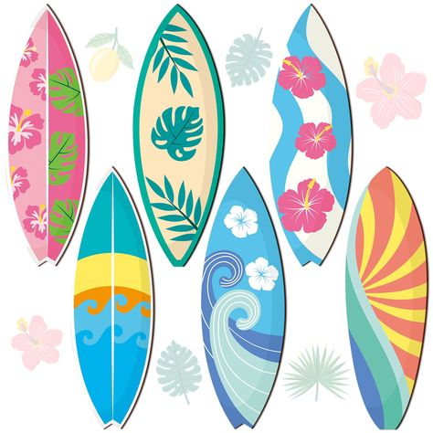 PRICES MAY VARY. 【Package Contents】:Package contains 6 pieces of summer surf hanging wooden plaques with 6 styles and matching twine. These wooden plaques are summer themed and designed in the style of a surf skateboard with elements unique to the beach, very summery and decorative in your home to create an atmosphere of vacationing at the beach. 【Quality Material】: These summer hangtags decorations are made of high quality wood, each wooden sign measures 11.81 x 2.71 inch ,thickness is 0.12inch Summer Theme Design, Cute Surfboard Designs, Surf Boards Designs, Finger Surfboard, Summer Surfboard, Surf Skateboard, Tent Logo, Surfboard Art Design, Summer Elements