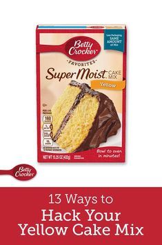 From cinnamon rolls to doughnuts—and every cookie, cupcake and bar in-between—Betty Crocker Yellow Cake Mix can be used to bake just about anything. Recipes That Use Yellow Cake, Ideas For Yellow Cake Mix Recipes For, Bettycrocker Cake Mix Recipes, Golden Yellow Cake Mix Recipes, Doctored Up Yellow Cake Mix Recipes, Cake Mix Deserts Easy, Butter Recipe Cake Mix Recipes, Betty Crocker Bundt Cake Recipes, Recipes Using Cake Mixes Yellow