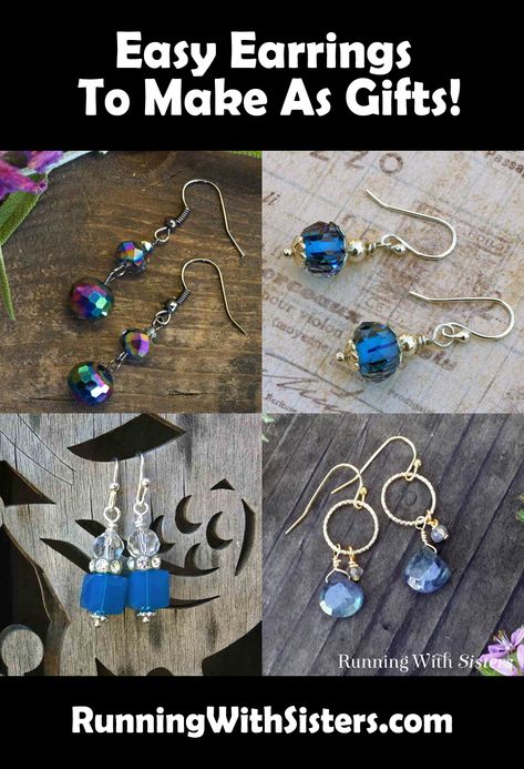 Four Last-minute Gifty Earrings You Can Make! - Running With Sisters Running With Sisters, Wire Bead Earrings Diy, Diy Earrings For Beginners, Making Earrings Diy, Simple Bead Earrings, Diy Earrings Dangle, Marker Ideas, Easy Earrings, Earrings To Make