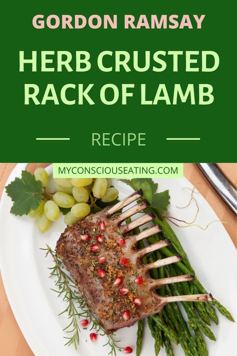 Herb crusted lamb on a large dish Air Fryer Rack Of Lamb, Christmas Rack Of Lamb, Best Rack Of Lamb Recipes, Frenched Lamb Rack Recipes, Rack Of Lamb Recipes Oven, Rack Of Lamb Recipes, Lamb Recipes Oven, Herb Crusted Rack Of Lamb, Grilled Lamb Recipes