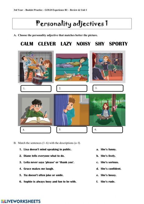 Personal Adjectives Worksheets, Personality Adjectives Worksheets, Using Adjectives Worksheet, Find The Adjectives Worksheets, Adjectives Degrees Worksheet, Personality Adjectives, 1 Worksheet, Work Sheet, I Laughed