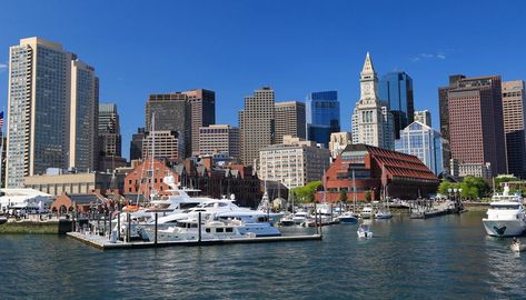 Long Wharf & Downtown Boston Downtown Boston, World Cities, East Coast, San Francisco Skyline, Cambridge, New England, New York Skyline, Boston, San Francisco