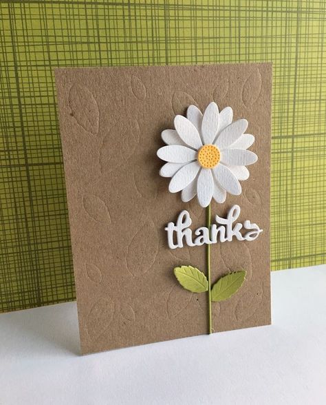 Thank You Cards Diy 17 Best Images ... Thank You Card Handmade, Happy April, Daisy Cards, Handmade Thank You Cards, Thank You Card Design, Cricut Cards, Sketch Challenge, Die Cut Cards, April 1st