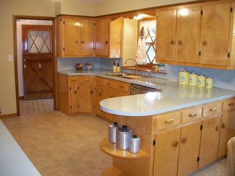 Birch Kitchen, 1950s Kitchen Remodel, Old Kitchen Remodel, Mobile Home Kitchen Remodel, Tiny Kitchen Remodel, 1970s Kitchen Remodel, Vintage Kitchen Remodel, Vintage Kitchen Ideas, Simple Kitchen Remodel