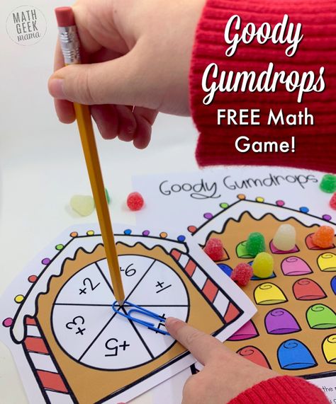 FREE Gingerbread House Math Game Math Counting Games, Easy Math Games, Gingerbread Math, Printable Math Games, Free Math Games, Easy Math, Christmas Preschool, Gingerbread Theme, Counting For Kids