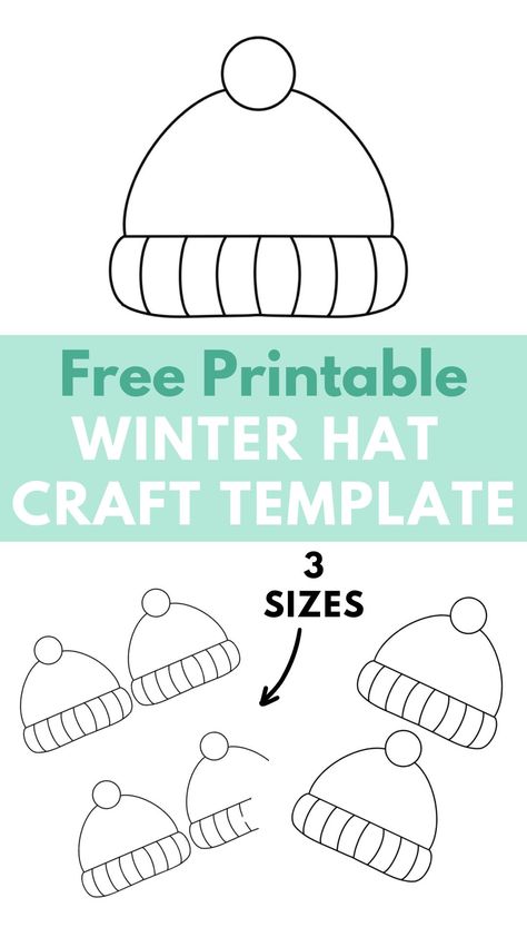 free printable winter hat craft templates to download Free Hat Template, Snow Hat Template Free Printable, Printable Hat Template, Hat And Mittens Craft Preschool, Winter Hat Art Project For Kids, Winter Hat Craft For Toddlers, Winter Hat Coloring Page, Mittens Crafts For Toddlers, January Printables Free For Kids