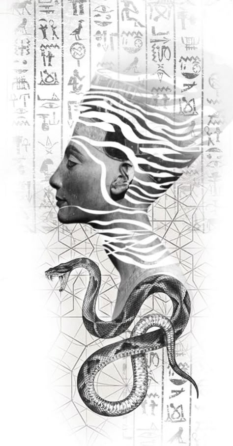 Nefertiti Tattoo, Egyptian Drawings, Egyptian Tattoo Sleeve, Egypt Tattoo, Inspiration Tattoos, Egyptian Tattoo, Greek Tattoos, Tattoo Art Drawings, Grey Tattoo