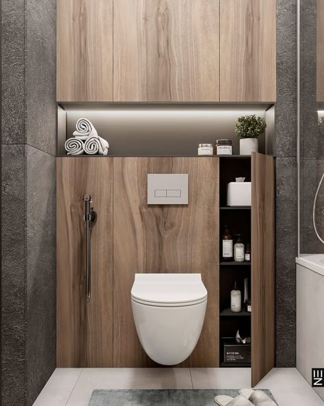 Color Bathroom Design, Toilet And Bathroom Design, Toilette Design, Toilet Room Decor, Modern Luxury Bathroom, Small Toilet Room, Desain Pantry, Bathroom Inspiration Modern, Washroom Design