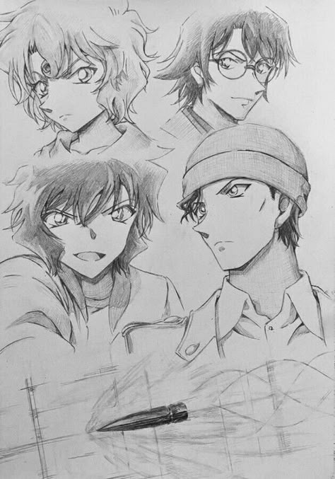 Detective Conan Drawing Sketch, Detective Conan Sketch, Detective Conan Drawing, Conan Drawing, Akai Shuichi, Manga Detective Conan, Anime Drawing Sketches, Conan Movie, Otaku Funny