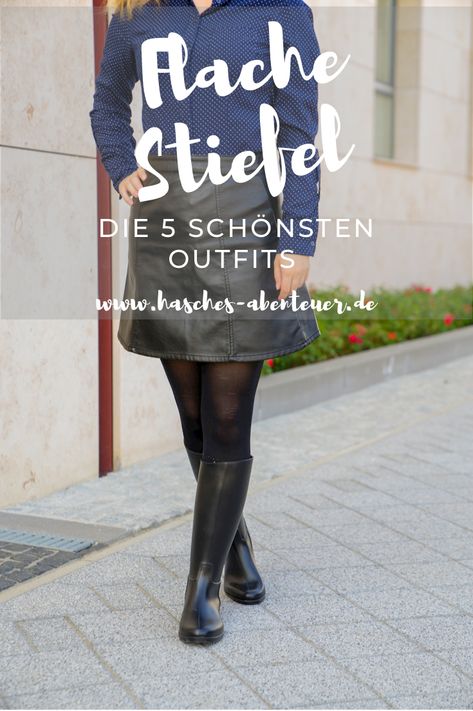 Mein schönstes Outfit mit flachen Reitstiefeln Clogs