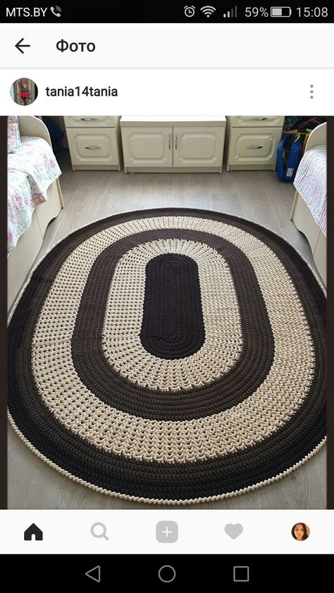 Oval Braided Rugs, Knitted Decor, Knit Rug, Crochet Carpet, Crochet Rug Patterns, Braided Rug, Crochet Decoration, Diy Carpet, Crochet Baby Booties