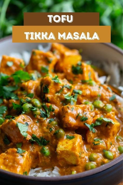 Tofu Tikka Masala, Easy Vegetarian Meals, Tofu Tikka, Vegan Tikka Masala, Indian Masala, Tofu Curry, Vegan Indian Recipes, Tikka Masala Recipe, Tofu Dishes