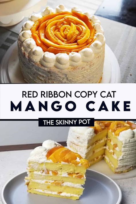 Mango Sponge Cake Recipe, Filipino Mango Cake, Mango Custard Cake, Mango Cake Recipe Easy, Mango Cream Cake, Asian Birthday Cake, Mango Cake Recipe Filipino, Mango Chiffon Cake Recipe, Mango Chiffon Cake