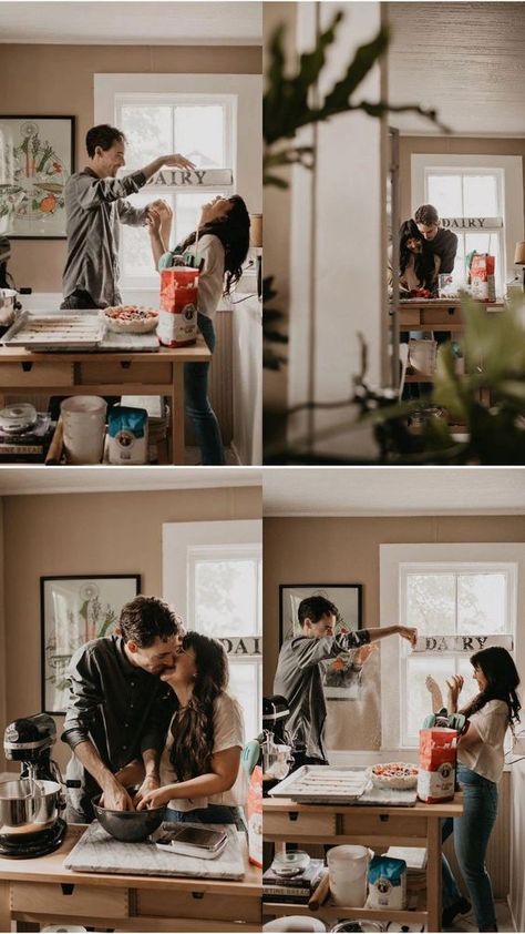 Pre Wedding At Home, Cooking Couples Photoshoot, Couple Cleaning Together, Engagement Photos Cooking, Couple Cooking Photoshoot, Prewedding Home, At Home Couple Photoshoot Ideas, Cooking Engagement Photos, Home Prewedding