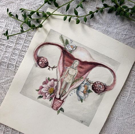 Period Drawings Aesthetic, Art About Periods, Periods Drawing, Uterus Painting, Uterus Artwork, Uterus Drawing, Menstruation Art, Period Painting, Hormone Healing