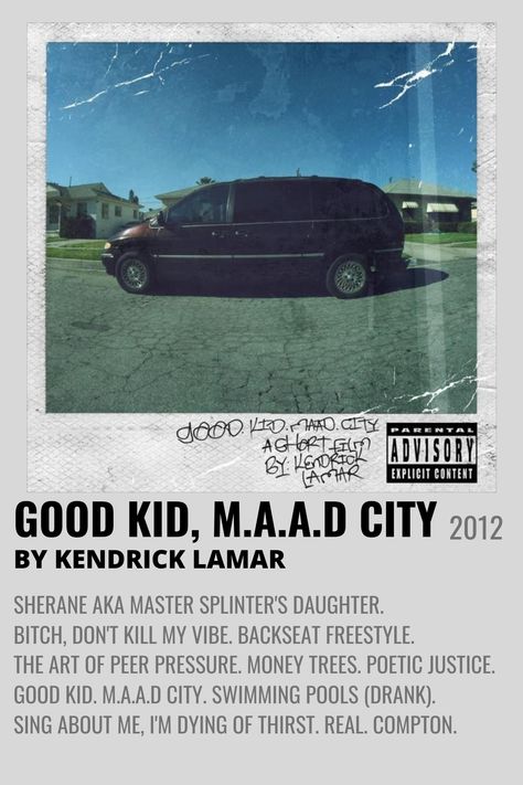 Kendrick Album Poster, Money Trees Kendrick Lamar Poster, Kendrick Lamar Album Cover Poster, Kendrick Lamar Polaroid Poster, Good Kid Maad City Album Cover, Music Poster Kendrick Lamar, Kendrick Lamar Music Poster, Kendrick Poster Aesthetic, Good Kid Maad City Poster