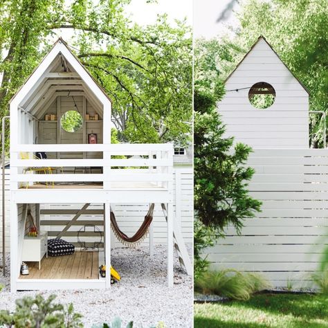 Best Outdoor Living Space 2018: Kristin Barlowe-Clauer’s Garden Birdhouse for Kids Big & Small Modern Playhouse, Garden Birdhouses, Build A Playhouse, Cubby House, Playhouse Outdoor, Cubby Houses, Space Projects, Outdoor Toys For Kids, Backyard Playground