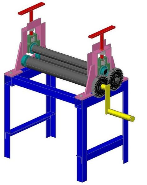 Homemade Sheet Metal Roller - AutoCAD - 3D CAD model - GrabCAD Pliage Tole, Sheet Metal Roller, Sheet Metal Bender, Metal Working Machines, Welded Metal Projects, Metal Bender, Welding Shop, Metal Shaping, Custom Metal Fabrication