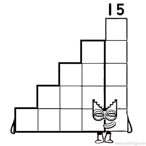 Numberblocks Coloring Pages Number 15. Number Blocks Coloring Pages, Numberblocks Coloring Pages, Number Blocks, Number 15, Preschool Learning Activities, Kids Coloring, Page Number, Preschool Learning, Preschool Worksheets