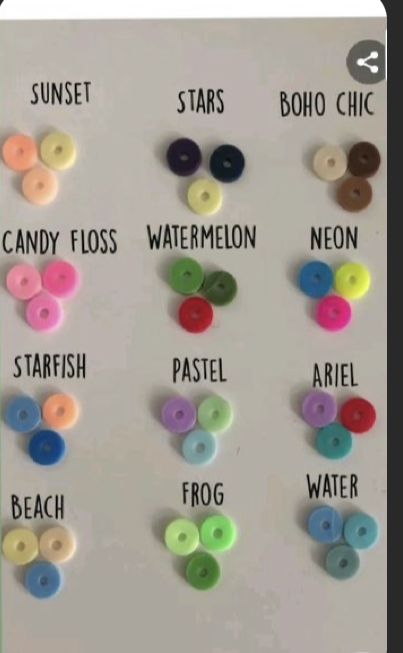 Cool Bracelet Ideas With Clay Beads, Bracelet Ideas Not Clay Beads, Cute Bracelet Patterns Clay Beads, Cute Clay Bead Color Combos, Bracket Inspo Clay Beads, Bracket Color Ideas, Clay Bead Bracket Color Ideas, Clay Beads Designs, Clay Bead Craft Ideas