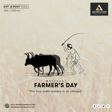 Kisan Diwas #farmersday #kisandiwas2020 #KisanDiwas #supportfarmers #anndata #farmer #farmers #farmerlife #farmerslife #kisan Kisan Divas Post, Kisan Diwas Creative Ads, Farmers Day Poster Design, Kishan Diwas, Farmer Poster, Farmer Painting, Independence Day Drawing, Farmers Day, Company Christmas Cards