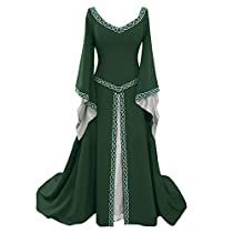 Check this out at Amazon Narnia Oc, Ren Faire Dress, Handfasting Dress, Irish Dress, Plus Size Long Dresses, Medieval Dresses, Trumpet Sleeves, Medieval Wedding, Ren Fair