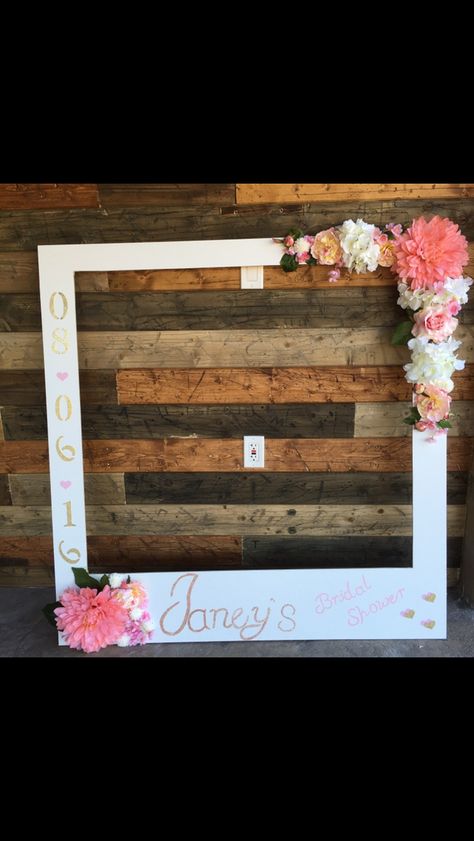 Bridal shower photo booth frame Bridal Shower Photo Prop Frame, Bridal Shower Selfie Frame, Bridal Shower Photo Booth, Party Frame, Frame Props, Baby Shower Photo Booth, Photo Frame Prop, Bridal Shower Photos, Bridal Shower Diy