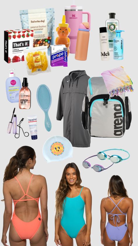 Swim Bag Essentials, Sporty Girl Aesthetic, Jolyn Swimwear, Pack My Bag, Oceanography Marine Biology, Private Couple, Swimming Pictures, Swimmers Life, Swim Practice