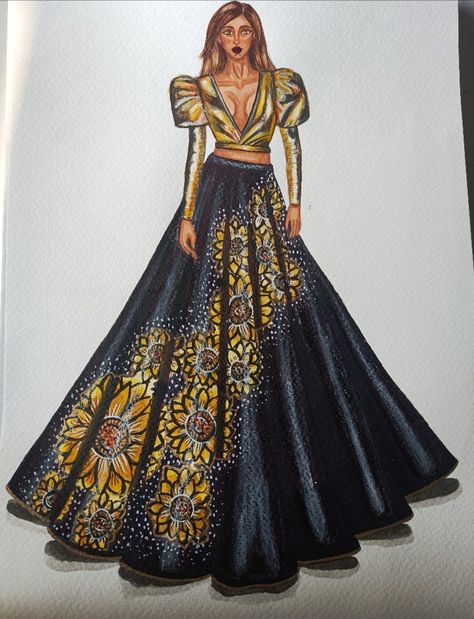 Lehanga Fashion Illustration, Traditional Wear Illustration, Traditional Fashion Illustration, Bride Fashion Illustration, Fashion Illustration Poses, Fashion Illustration Tutorial, Fashion Design Books, Lehenga Designs Simple, Fashion Illustrations Techniques