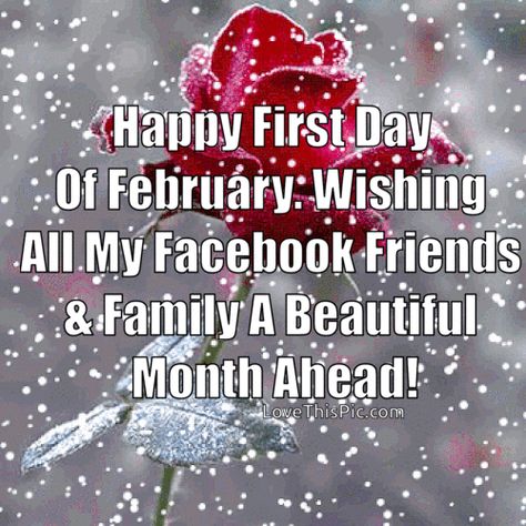 Happy First Day Of February Facebook Friends And Family February First Quotes, Name Of Days, Welcome February Images, Happy First Day Of February, New Month Prayer, First Day Of February, Best Carrot Cake Ever, February Blessings, Betty Boop Gifts