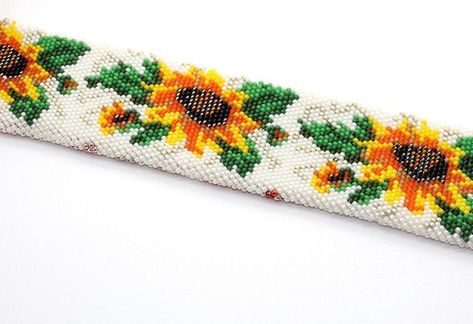 Seed Bead Crochet, Sunflower Crochet, Sunshine Necklace, Bead Crochet Patterns, Beaded Rope, Beading Tutorial, Beadwork Patterns, Crochet Bracelet, Necklace Beaded