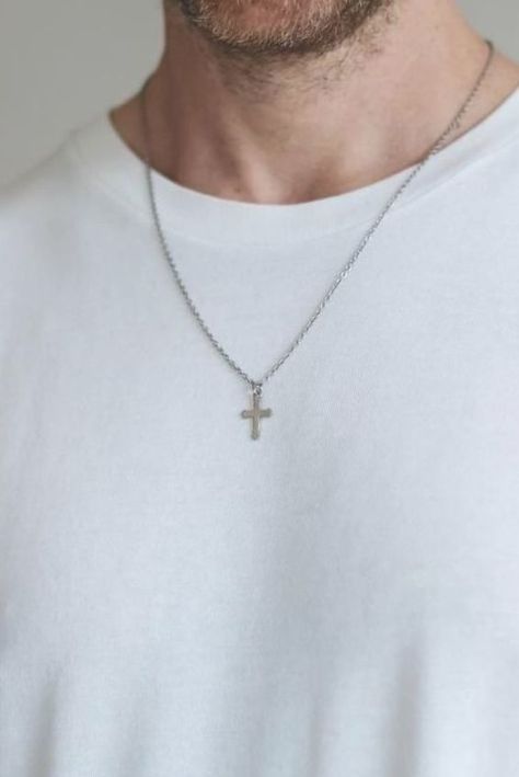 Mens Clothing Trends, Cross Necklace For Men, Accessories Necklaces, Stainless Steel Cross Pendant, Mens Necklace, Steel Cross, Necklace Men, Clothing Trends, Groomsmen Gift