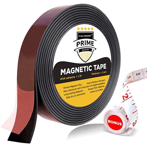 Amazon.com : Flexible Magnetic Tape - 1 Inch x 10 Feet Magnetic Strip with Strong Self Adhesive - Ideal Magnetic Roll for Craft and DIY Projects - Sticky Magnets for Fridge and Dry Erase Board : Home & Kitchen Primary School Teaching, Geocaching Containers, Magnets For Fridge, 52 Week Challenge, Small Plastic Containers, Organizing Challenges, School Teaching Ideas, Magnetic Tape, Magnet Crafts